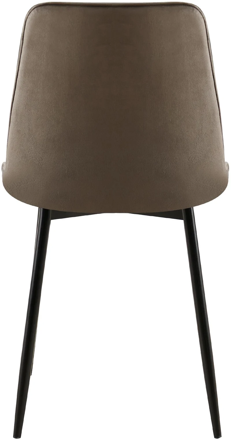 Chaise de salle à manger x1 coutures décoratives carrées en velours anthracite cadre métal noir 10_0007200