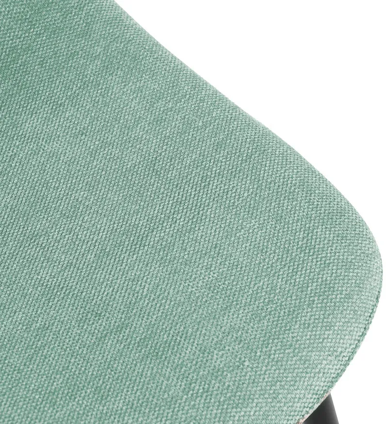 Chaise de salle à manger x1 confort rembourré & design moderne en tissu vert clair cadre en métal noir 10_0007168