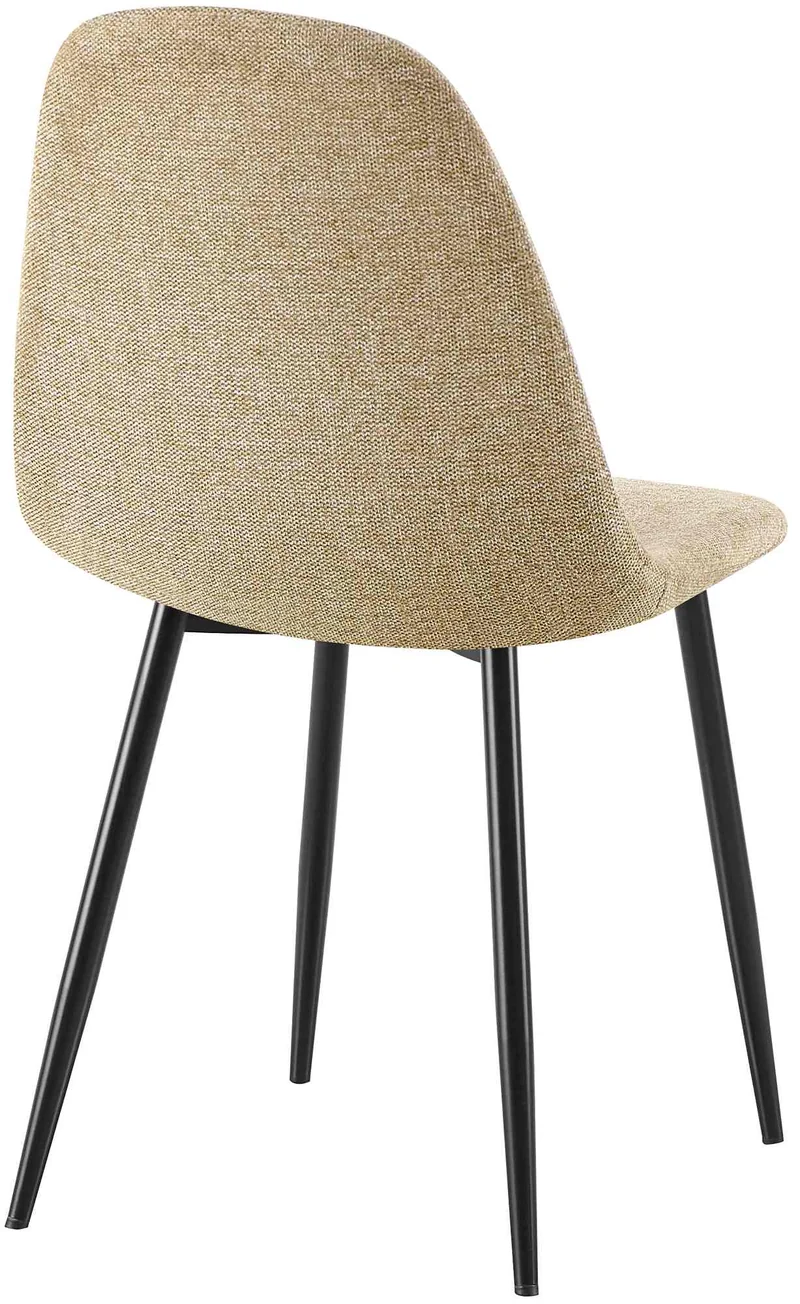 Chaise de salle à manger x1 confort rembourré & design moderne en tissu taupe cadre en métal noir 10_0007167