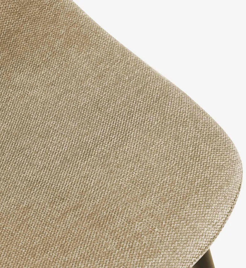 Chaise de salle à manger x1 confort rembourré & design moderne en tissu taupe cadre en métal noir 10_0007167