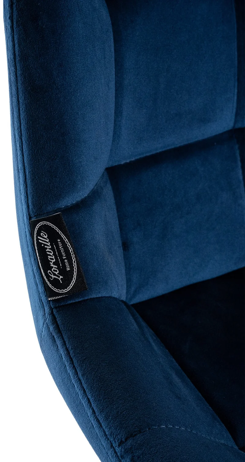 Tabouret de bar x1 avec repose-pieds revêtement en velours bleu piètement à quatre pieds en métal noir 10_0005462