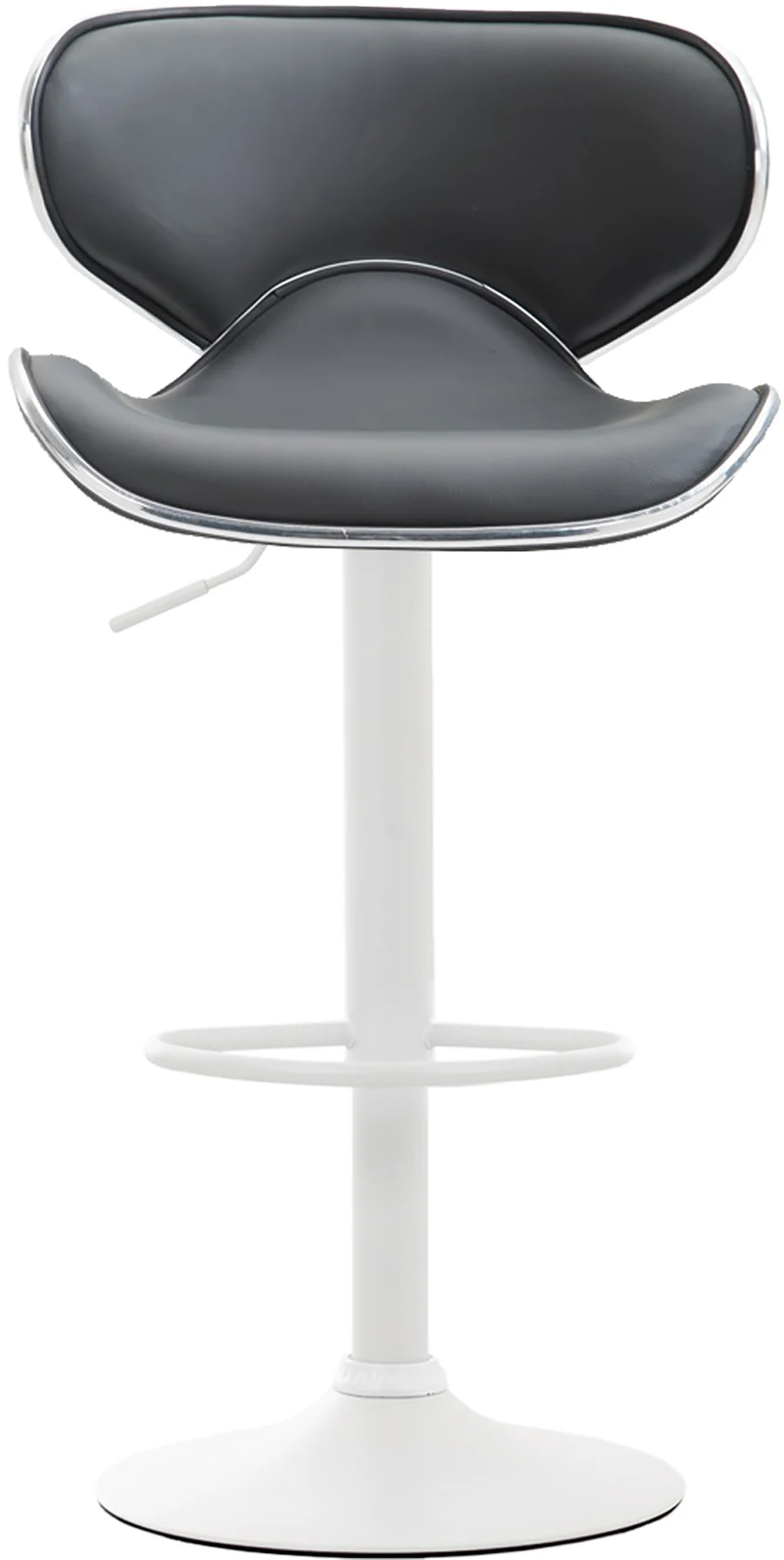 Lot de 2 tabourets de bar design contemporain pieds en métal blanc mat assise en synthétique gris 10_0000350