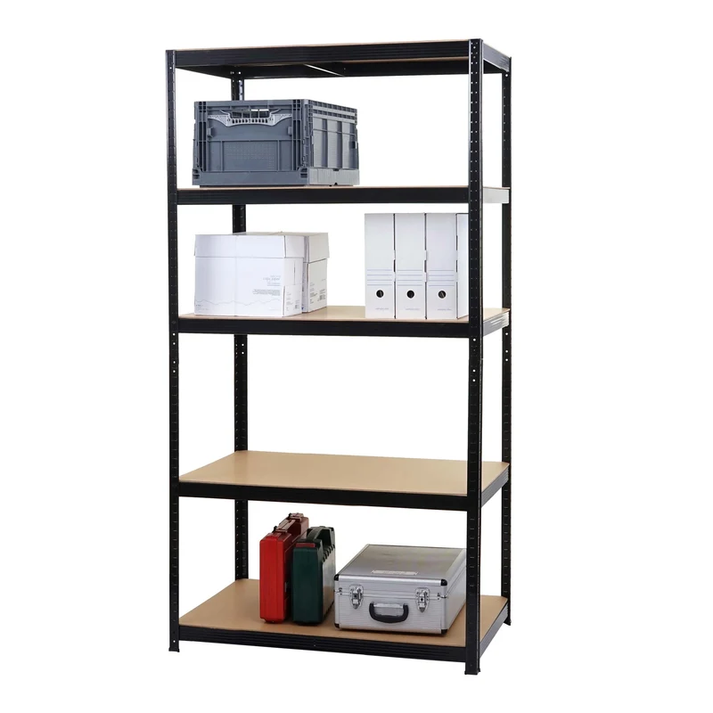 Rayonnage métallique noir étagère renforcée 875 kg 5 niveaux 200x100x60 cm 04_0008689