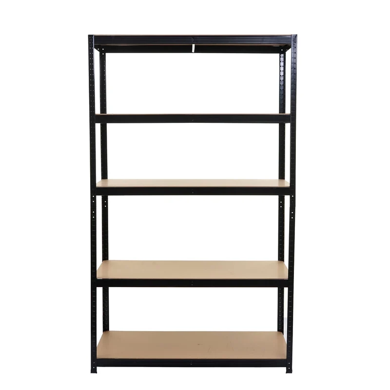 Rayonnage métallique noir étagère renforcée 5 niveaux Capacité 875 kg 200x120x60 cm 04_0008690