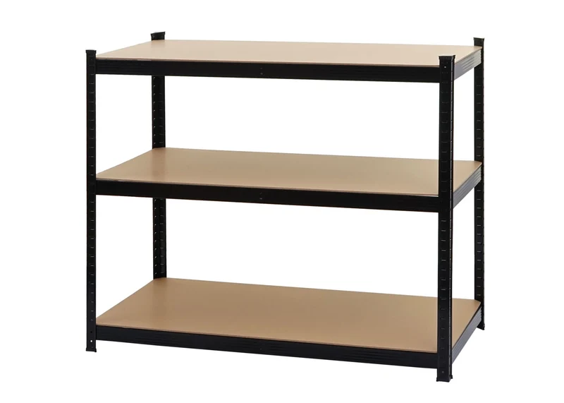 Rayonnage métallique noir étagère renforcée 5 niveaux Capacité 875 kg 200x120x60 cm 04_0008690