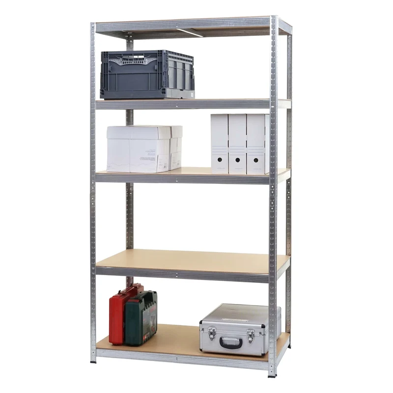 Étagère pour charges lourdes rayonnage métallique noir 5 niveaux capacité 875 kg 200x100x60 cm 04_0008686