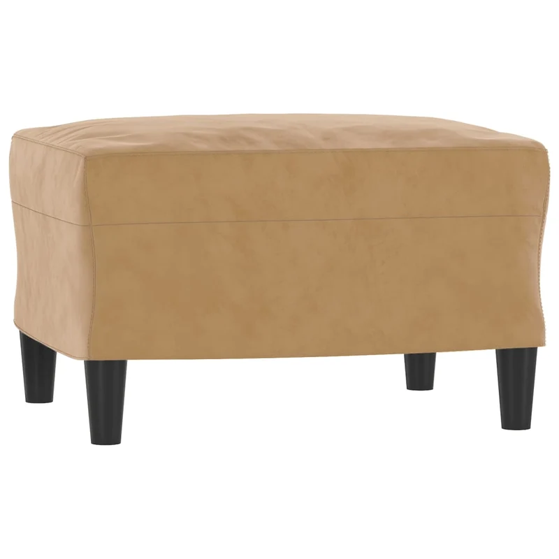 Repose-pieds tabouret 60 x 50 x 41 cm polyester marron et contreplaqué DEC030417