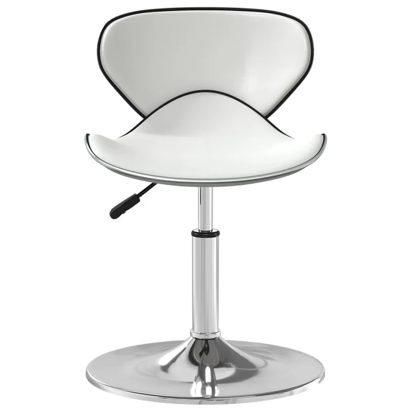 Chaise de salle à manger hauteur réglable en PVC blanc pied en acier chromé DEC025034