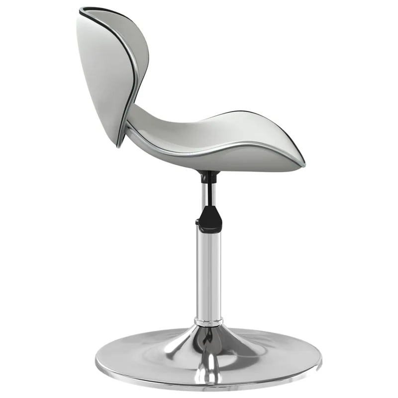 Chaise de salle à manger hauteur réglable en PVC blanc pied en acier chromé DEC025034