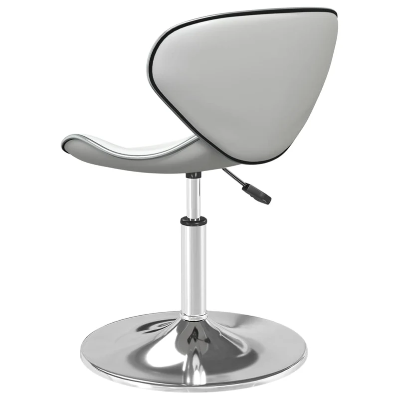 Chaise de salle à manger hauteur réglable en PVC blanc pied en acier chromé DEC025034