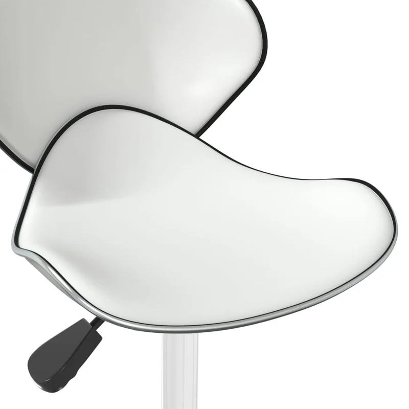 Chaise de salle à manger hauteur réglable en PVC blanc pied en acier chromé DEC025034