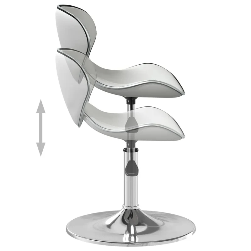 Chaise de salle à manger hauteur réglable en PVC blanc pied en acier chromé DEC025034