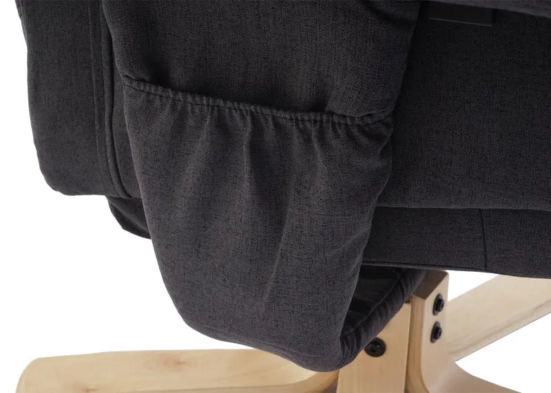 Fauteuil relax inclinable rotatif à 360° avec tabouret en tissu gris foncé 04_0001952