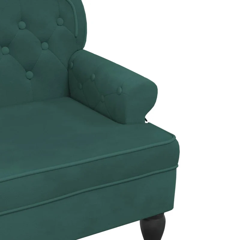 Banc canapé avec dossier capitonné accoudoirs 119,5 x 64,5 x 75 cm en velours vert foncé DEC024661