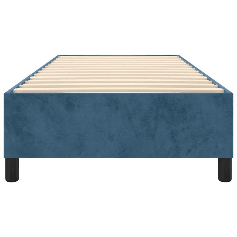 Sommier à lattes sur pieds cadre de lit 80x200 cm tissu velours bleu foncé TDL0207303