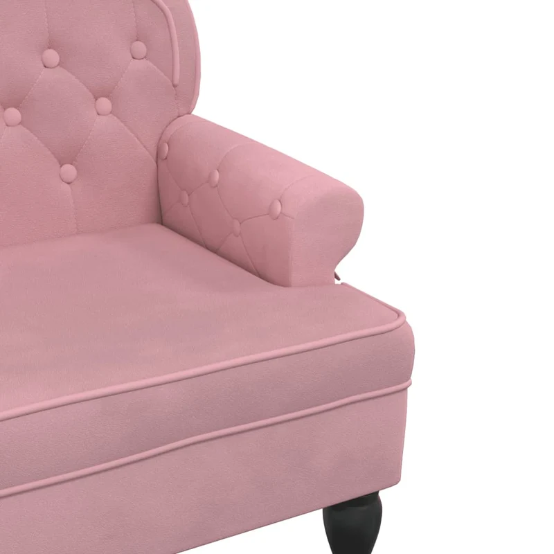 Banc canapé avec dossier capitonné accoudoirs 119,5 x 64,5 x 75 cm en velours rose DEC024658