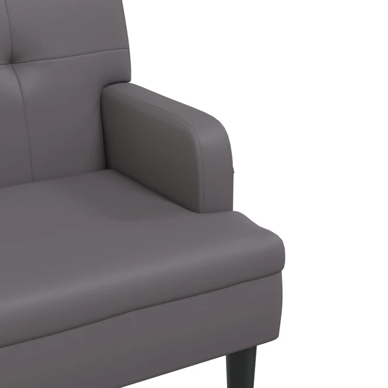 Banquette banc avec dossier capitonné avec accoudoirs 112 x 65,5 x 75 cm en PVC gris DEC024644