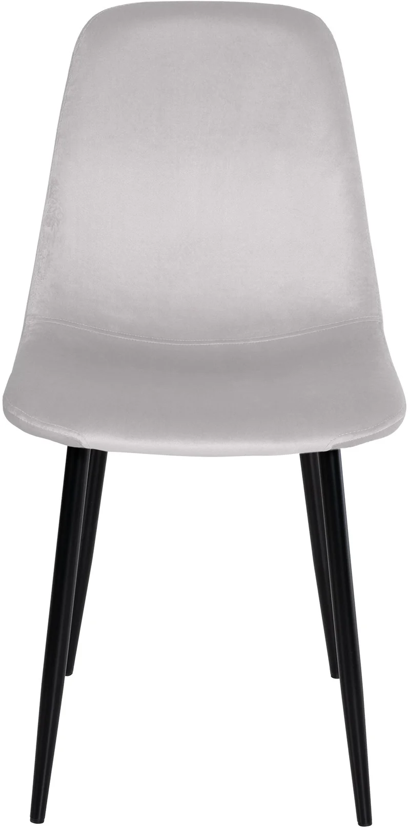 Lot de 4 chaises de salle à manger design simple avec pieds en métal noir et assise en tissu crème 10_0001833
