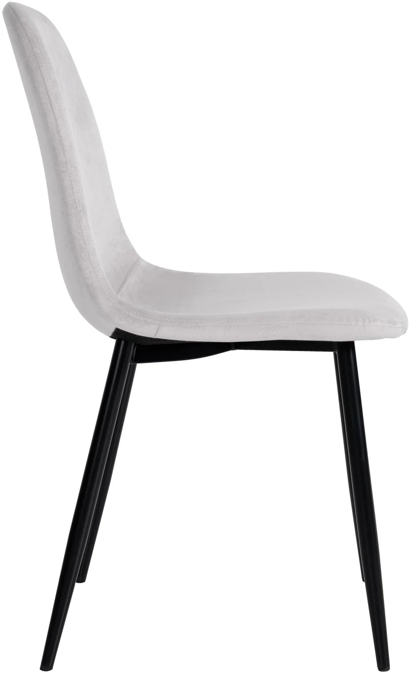 Lot de 4 chaises de salle à manger design simple avec pieds en métal noir et assise en tissu crème 10_0001833