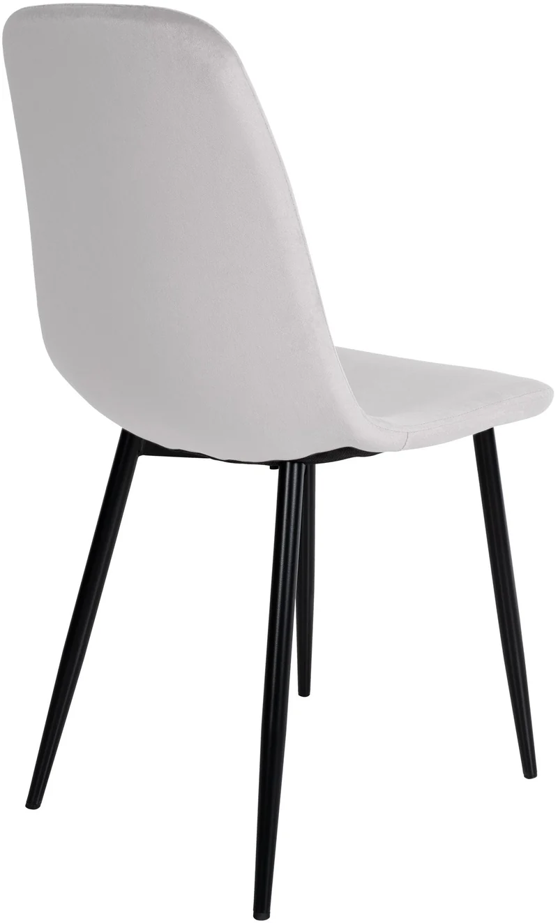 Lot de 4 chaises de salle à manger design simple avec pieds en métal noir et assise en tissu crème 10_0001833