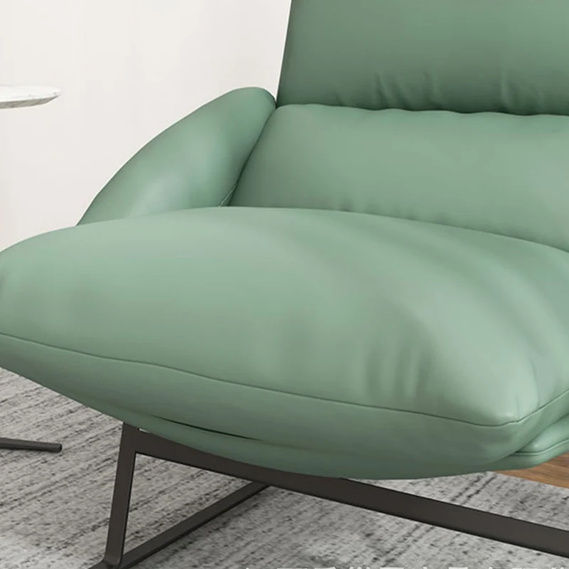Contemporary Luxury Curved Synthetic Fabric Upholstery Iron Accent Chair Backrest For Living Room