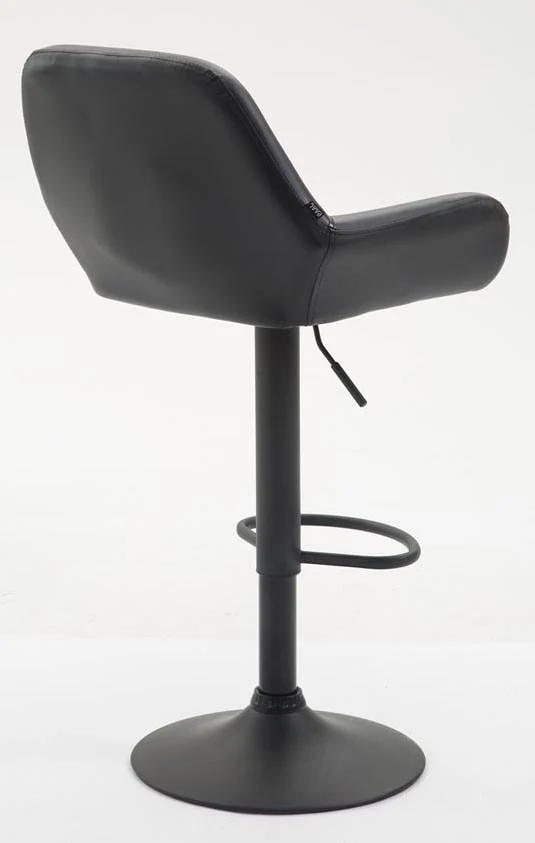 Lot de 2 tabourets de bar moderne et confortable en synthétique noir pieds trompette en métal noir TDB10223