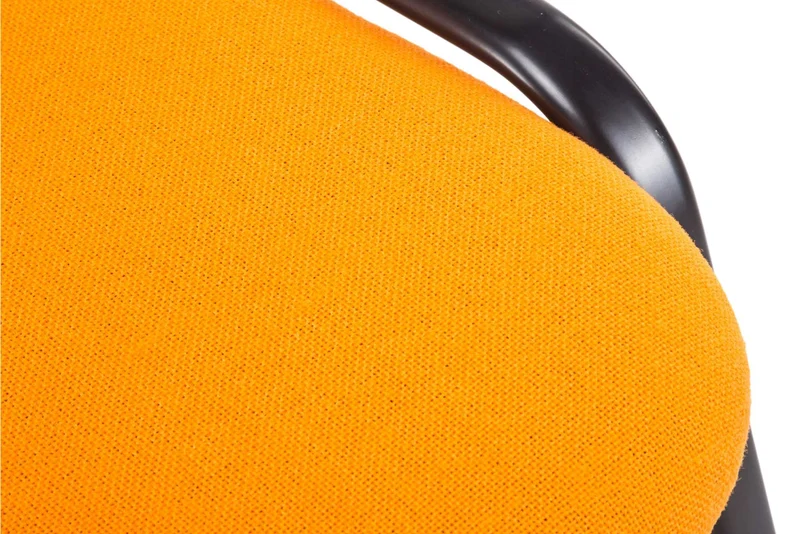 Chaise visiteur empilable zone d'attente en tissu orange piètement à 4 pieds en métal noir 10_0003403