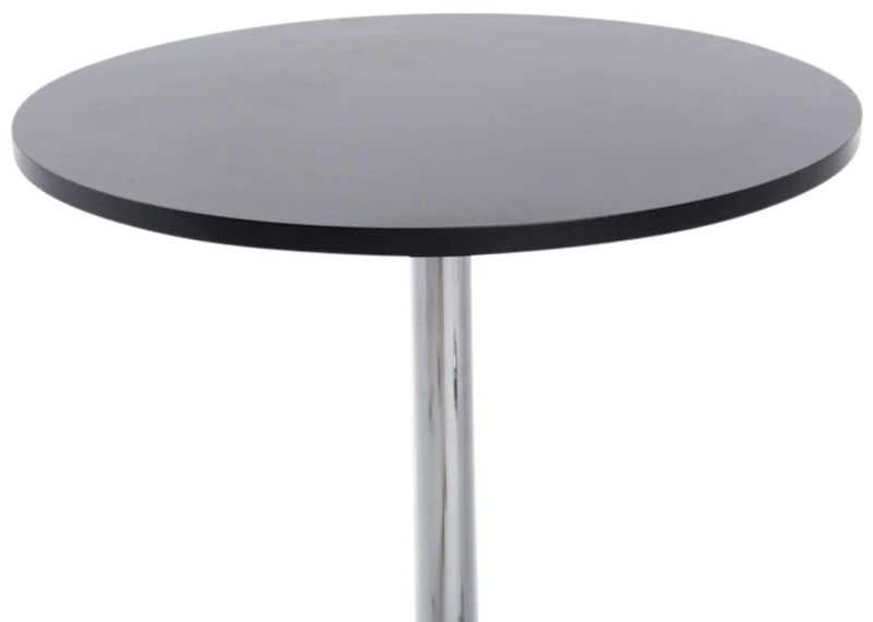 Set de 2 tables hautes rondes Ø 60 cm en métal chromé et plateau enCMDF noir 10_0004482