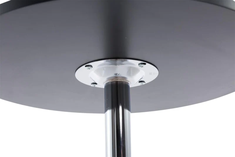 Set de 2 tables hautes rondes Ø 60 cm en métal chromé et plateau enCMDF noir 10_0004482