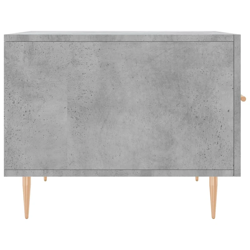 Set de 2 tables basses d'appoint avec tiroir 50 x 50 x 40 cm bois d'ingénierie gris et fer DEC040401