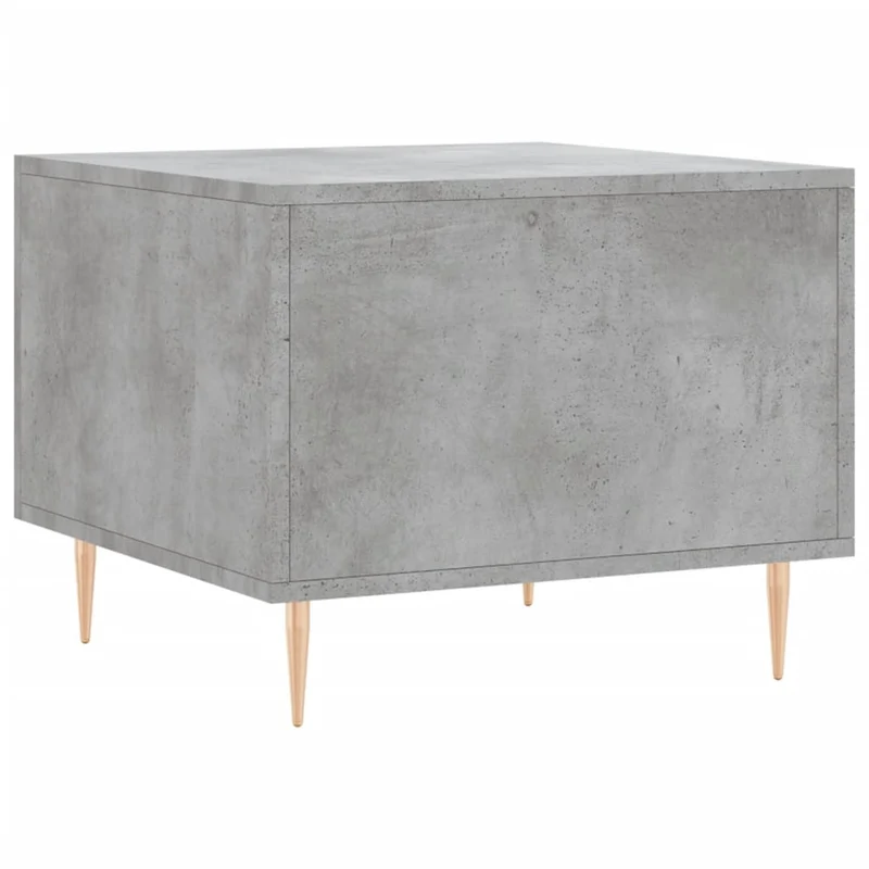 Set de 2 tables basses d'appoint avec tiroir 50 x 50 x 40 cm bois d'ingénierie gris et fer DEC040401