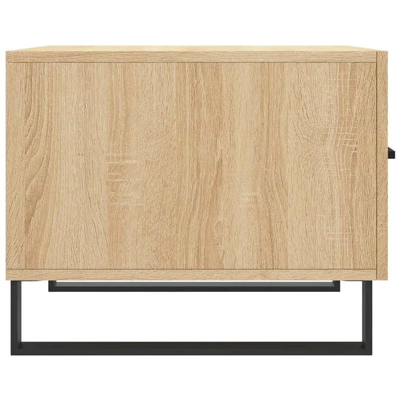 Lot de 2 tables basses d'appoint avec tiroir 50 x 50 x 40 cm bois d'ingénierie couleur chêne et fer DEC040389