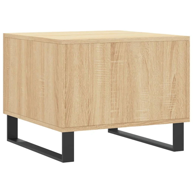 Lot de 2 tables basses d'appoint avec tiroir 50 x 50 x 40 cm bois d'ingénierie couleur chêne et fer DEC040389