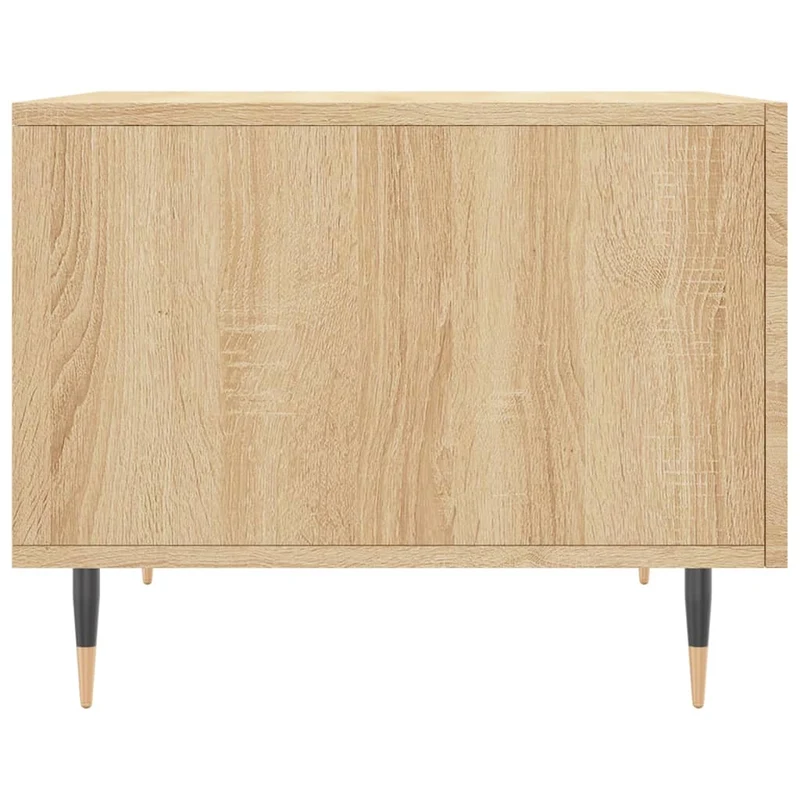 Set de 2 tables basses d'appoint avec tiroir 50 x 50 x 40 cm bois d'ingénierie couleur chêne et fer DEC040388