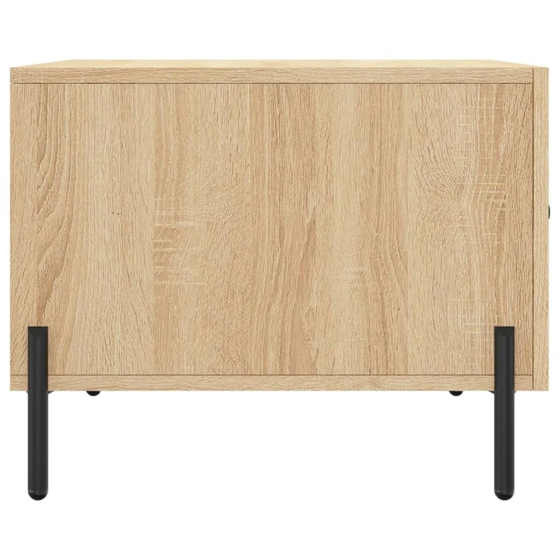 Lot de 2 tables basses d'appoint avec tiroir 50 x 50 x 40 cm bois d'ingénierie couleur chêne et fer DEC040387
