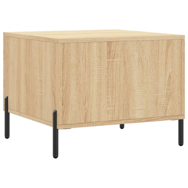 Lot de 2 tables basses d'appoint avec tiroir 50 x 50 x 40 cm bois d'ingénierie couleur chêne et fer DEC040387