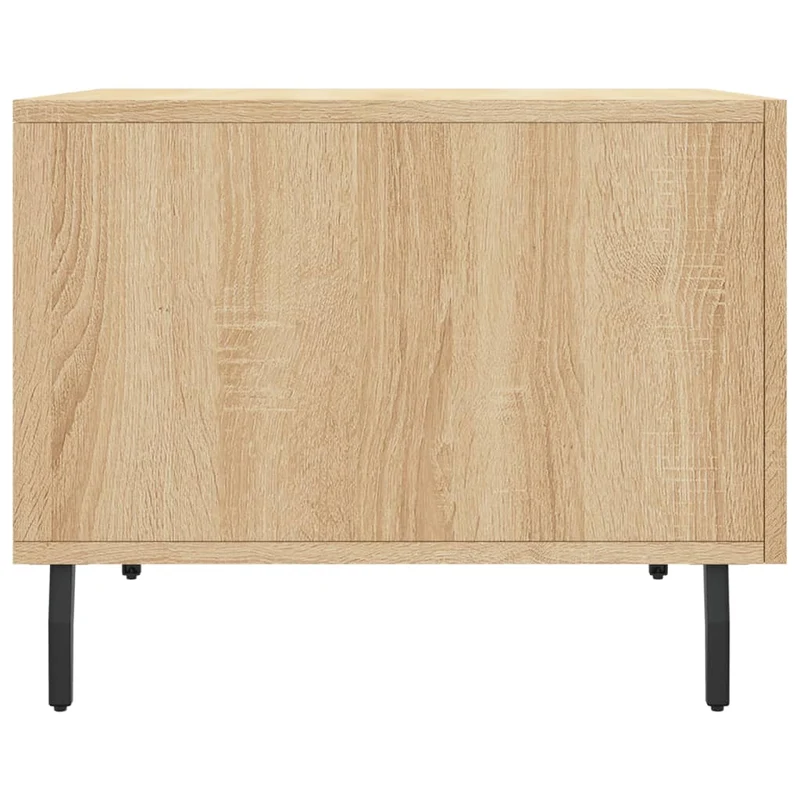 Lot de 2 tables basses d'appoint avec tiroir 50 x 50 x 40 cm bois d'ingénierie couleur chêne et fer DEC040382
