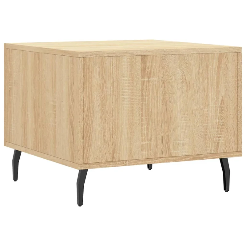 Lot de 2 tables basses d'appoint avec tiroir 50 x 50 x 40 cm bois d'ingénierie couleur chêne et fer DEC040382