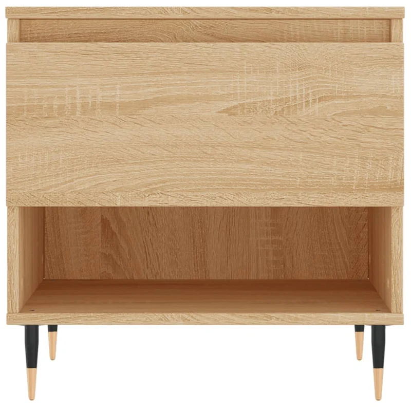 Set de 2 tables de chevets avec tiroir 50 x 46 x 50 cm bois d'ingénierie couleur chêne et métal DEC040380