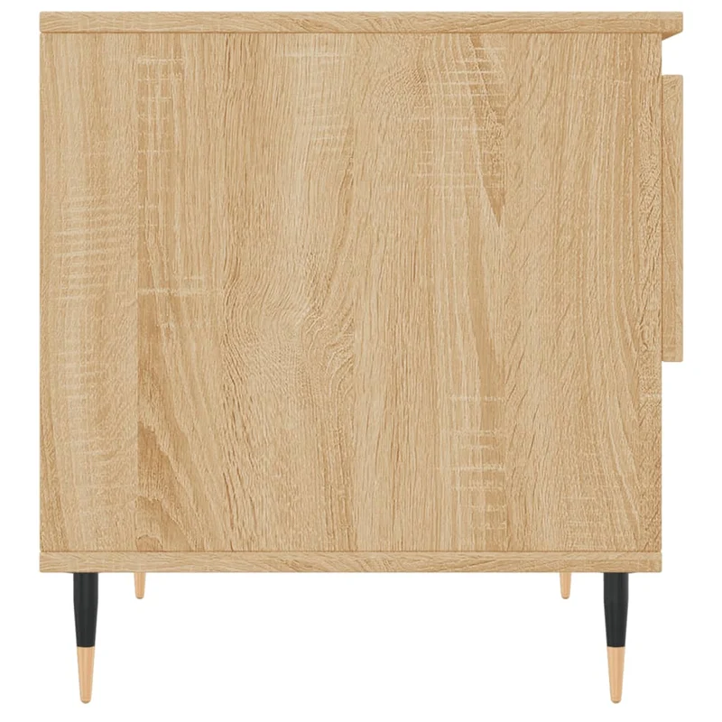 Set de 2 tables de chevets avec tiroir 50 x 46 x 50 cm bois d'ingénierie couleur chêne et métal DEC040380