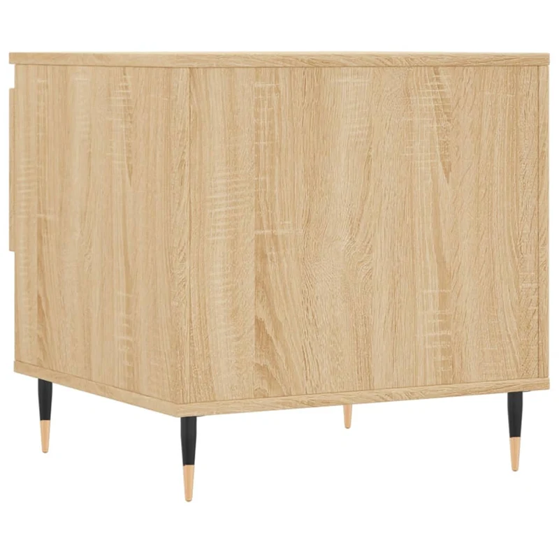 Set de 2 tables de chevets avec tiroir 50 x 46 x 50 cm bois d'ingénierie couleur chêne et métal DEC040380