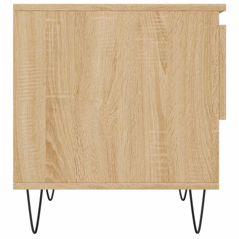 Lot de 2 tables de chevets avec tiroir 50 x 46 x 50 cm bois d'ingénierie couleur chêne et métal DEC040379