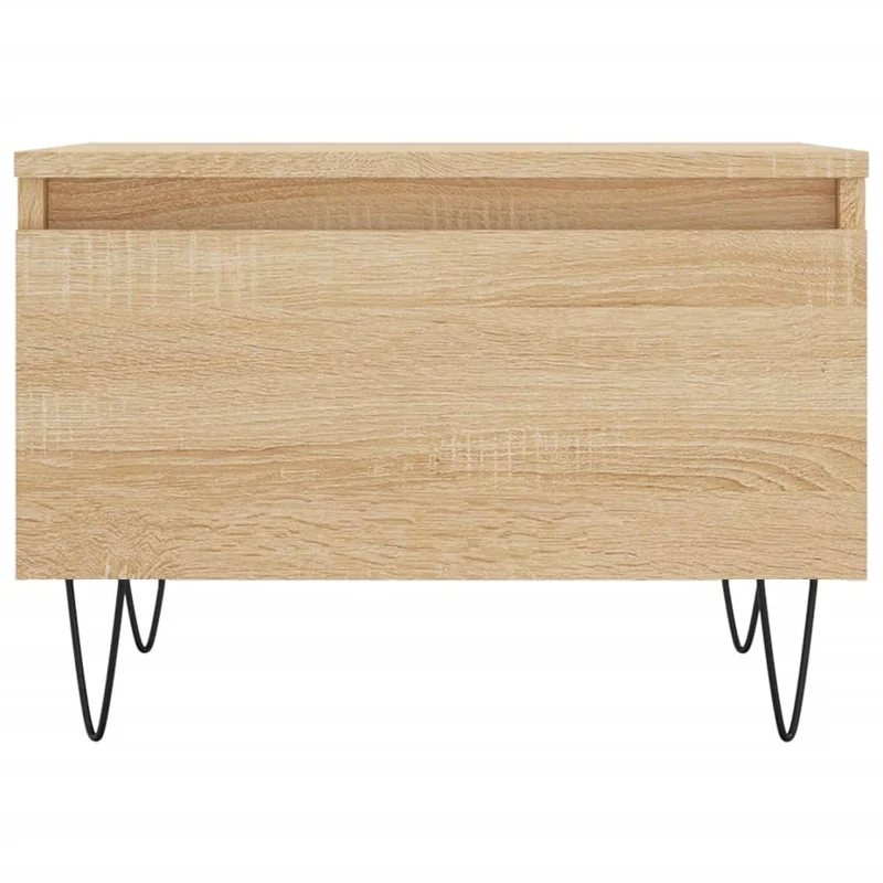 Lot de 2 tables de chevets avec tiroir 50 x 46 x 35 cm bois d'ingénierie couleur chêne et métal DEC040377