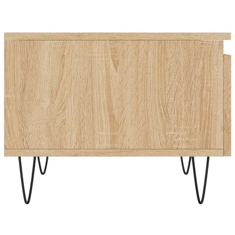 Lot de 2 tables de chevets avec tiroir 50 x 46 x 35 cm bois d'ingénierie couleur chêne et métal DEC040377