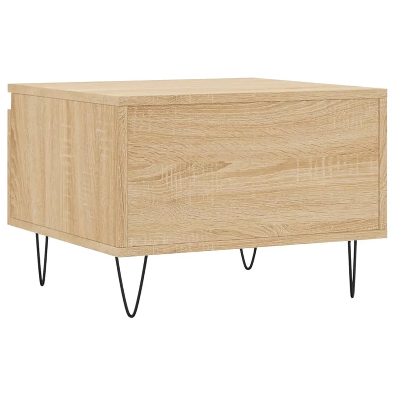 Lot de 2 tables de chevets avec tiroir 50 x 46 x 35 cm bois d'ingénierie couleur chêne et métal DEC040377