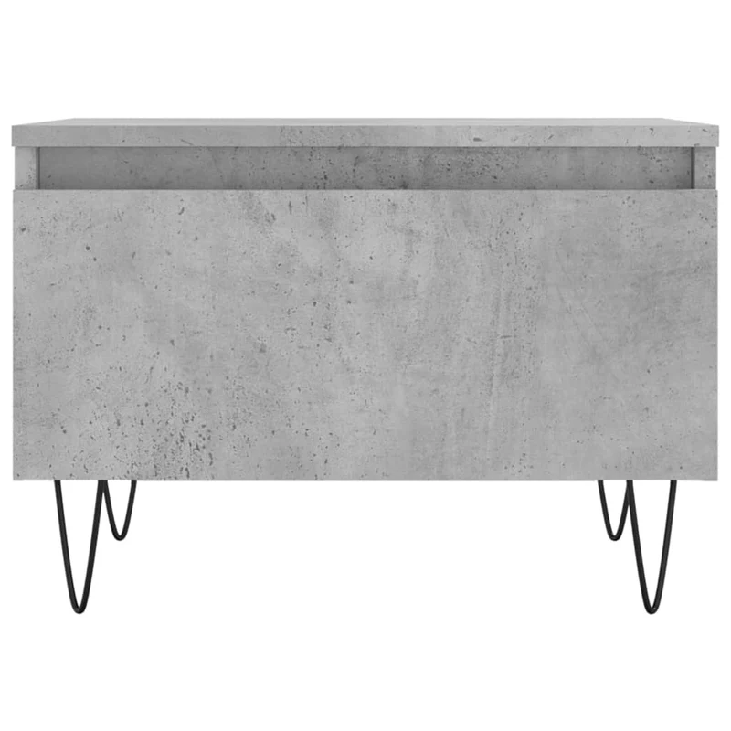 Lot de 2 tables basses appoint avec tiroir 50 x 46 x 35 cm bois d'ingénierie gris et métal DEC040394