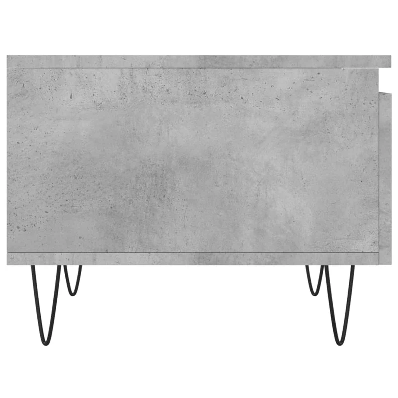 Lot de 2 tables basses appoint avec tiroir 50 x 46 x 35 cm bois d'ingénierie gris et métal DEC040394