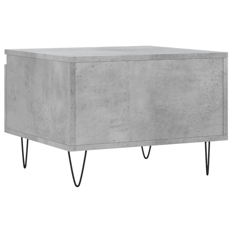 Lot de 2 tables basses appoint avec tiroir 50 x 46 x 35 cm bois d'ingénierie gris et métal DEC040394