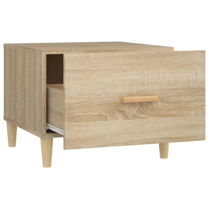 Lot de 2 tables de chevets avec tiroir 50 x 50 x 40 cm bois d'ingénierie couleur chêne DEC040383