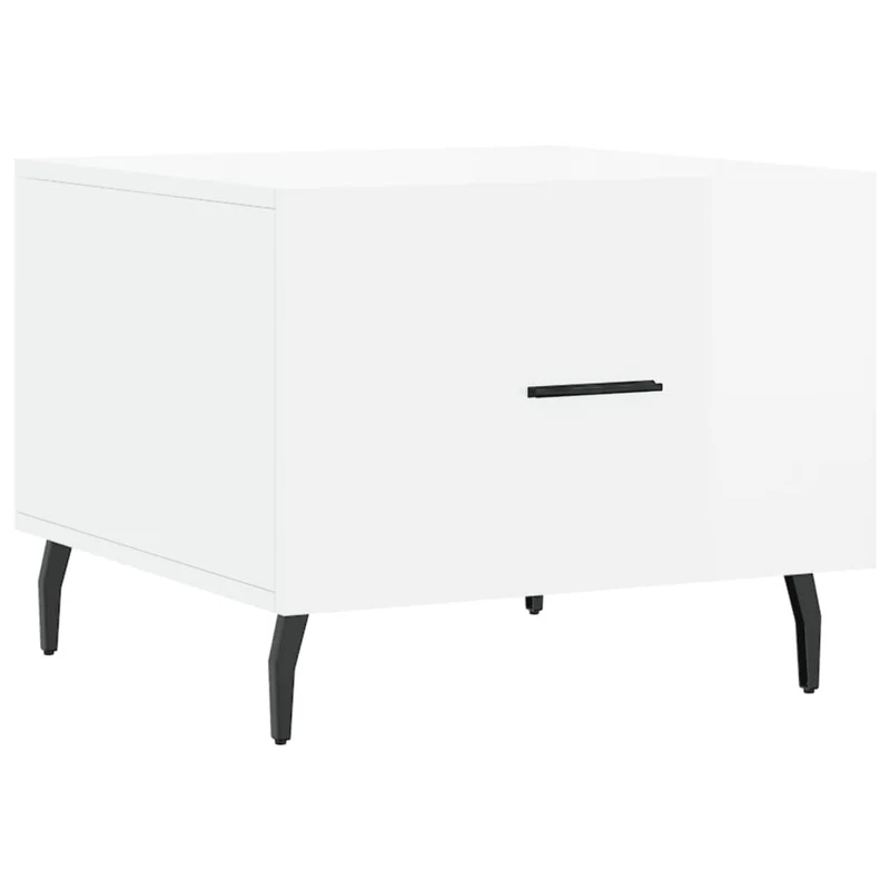 Lot de 2 tables de chevets avec tiroir 50 x 50 x 40cm bois d'ingénierie blanc et fer DEC040333
